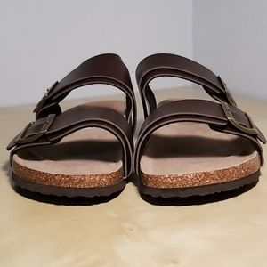 Mario Lopez Double Buckle Sandals SZ. 8.5 Brown